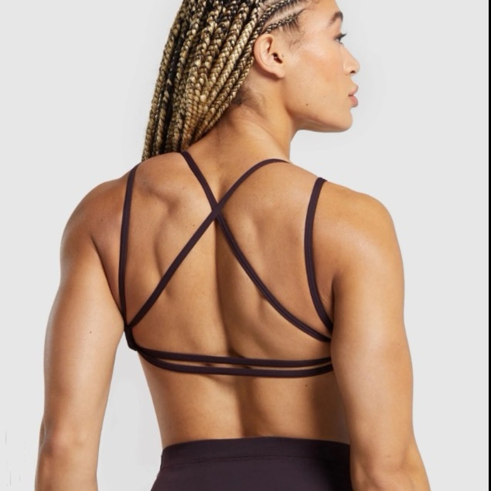 Gymshark Back Gains Sports Bra Plumb Brown